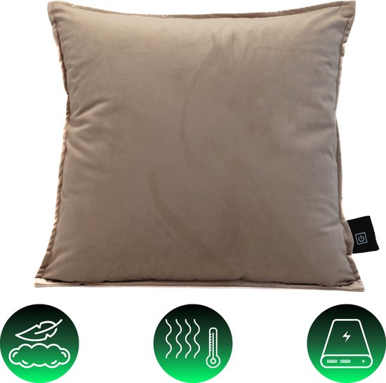 DreamGoods Warmtekussen Oplaadbaar - Duurzaam & Draadloos - 45x45cm - Infrarood Verwarming - Elektrisch Verwarmingskussen - Elektrische Warmte kussen