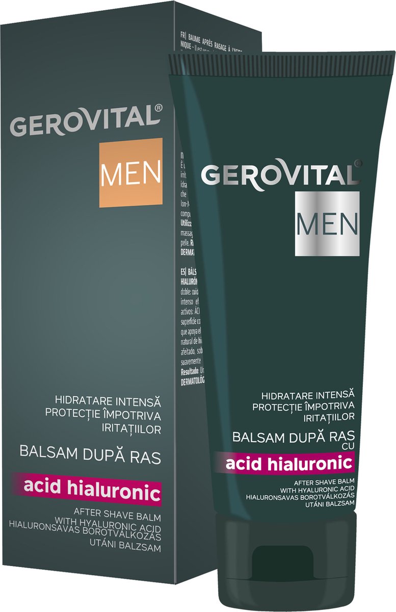 Gerovital MEN - Heren Aftershave balsem met hyaluronzuur - na het scheren voor heren - 100ml