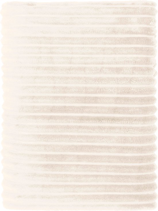 Mistral Home - PLAID - recycled flannel - 240 x 220 cm - effen kleur - Écru- Duurzaam