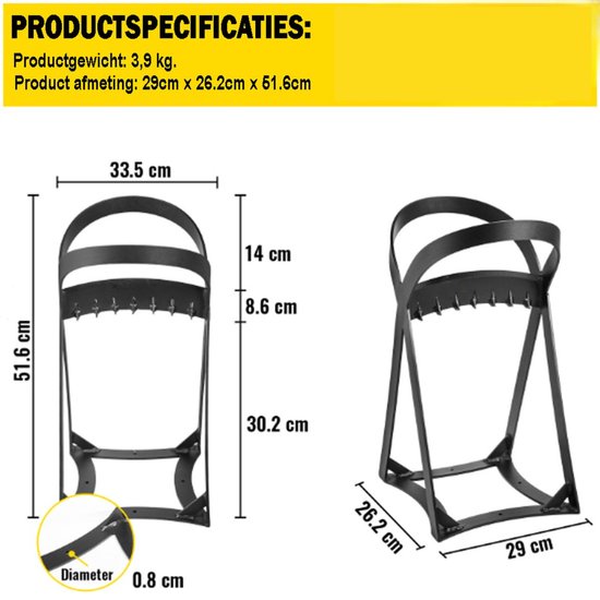 Houtklover - Houtsplitter - Hoge Kwaliteit - Zwart - 52Cm Hoog van Houtklover — afbeelding 5