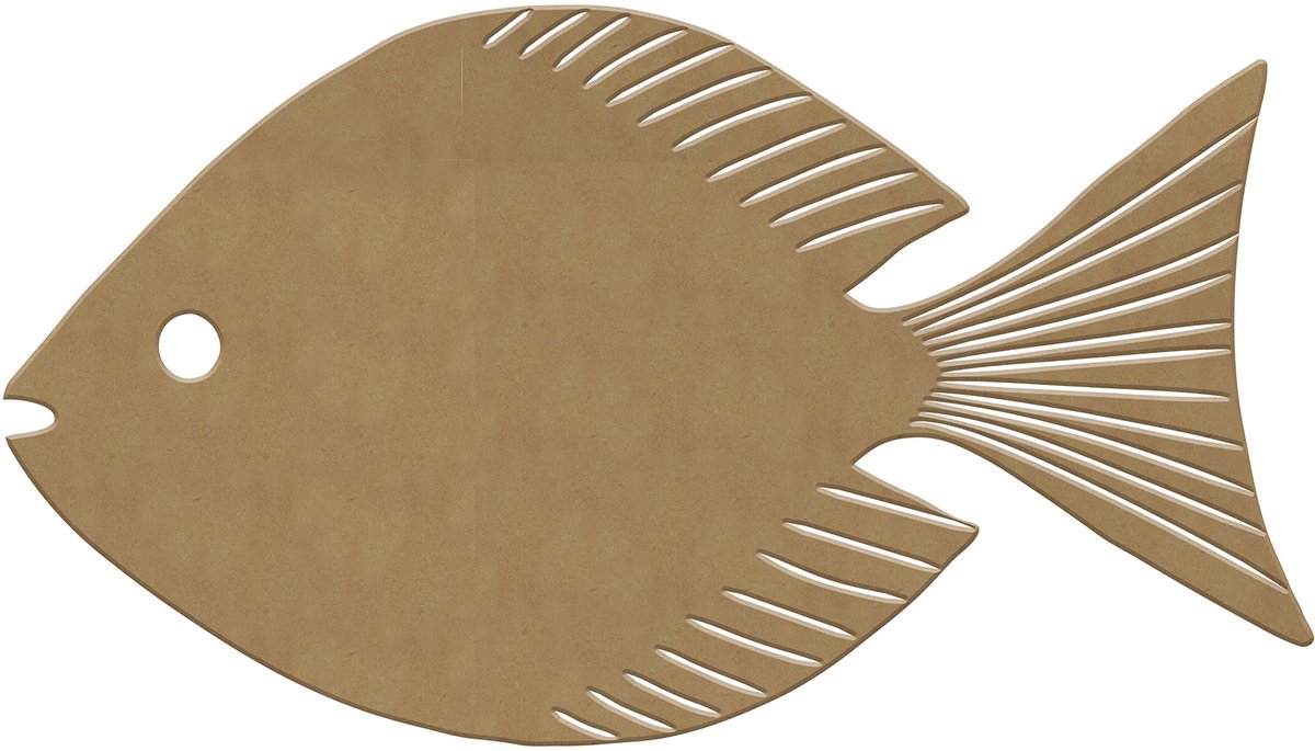Gomille MDF figuur vis 31x15 cm duurzaam knutselmateriaal.
