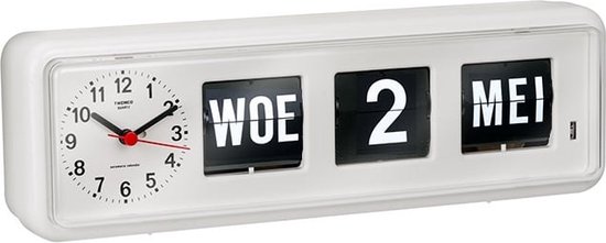 Twemco BQ38 - Wit - Dementieklok - Tafelmodel - Klok Voor Dementerende