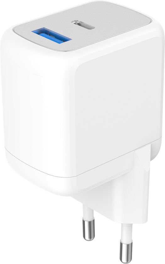 BeHello Oplader 25W GaN met 2 poorten (USB-C en USB-A) wit