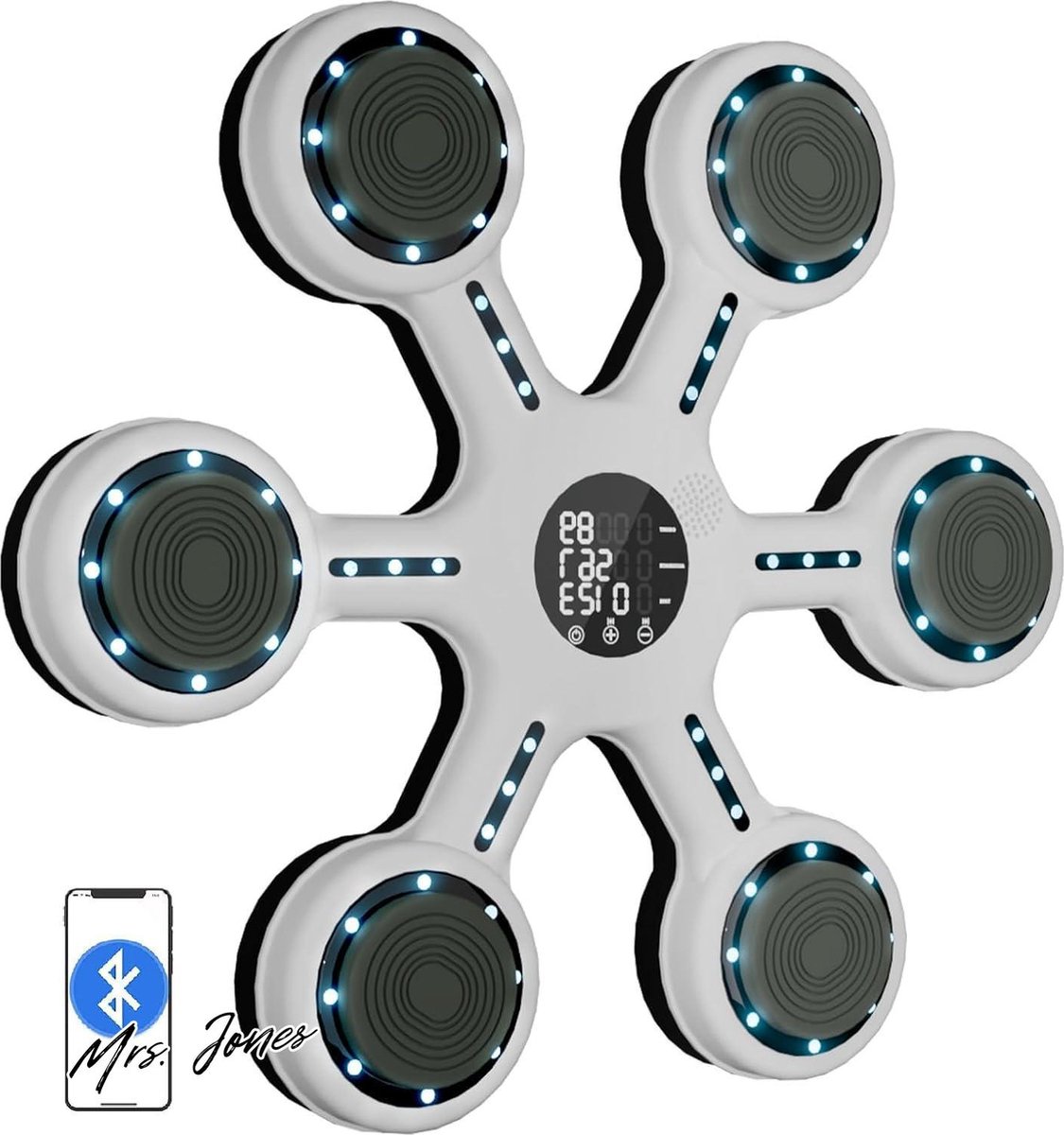 Mrs. Jones Muziekboksmachine met Bluetooth 6 snelheden en ledverlichting voor kinderen en volwassenen - SZBJSMF-opties .