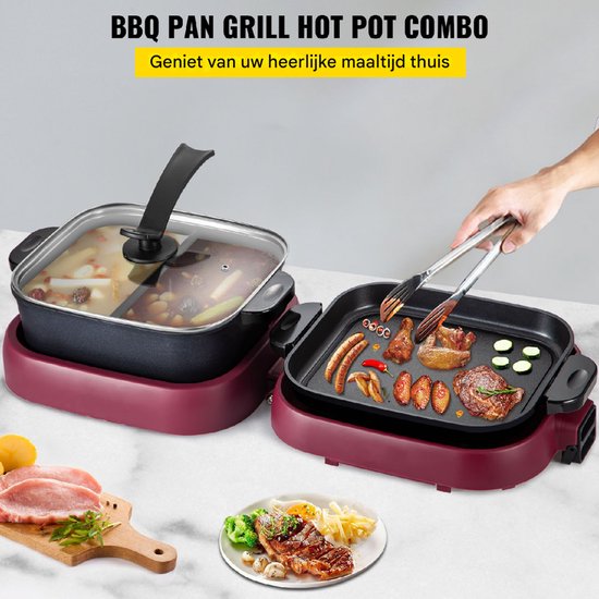 Electrische Multipan - Party Pan - 2000W - Draagbaar - Opvouwbaar — afbeelding 2
