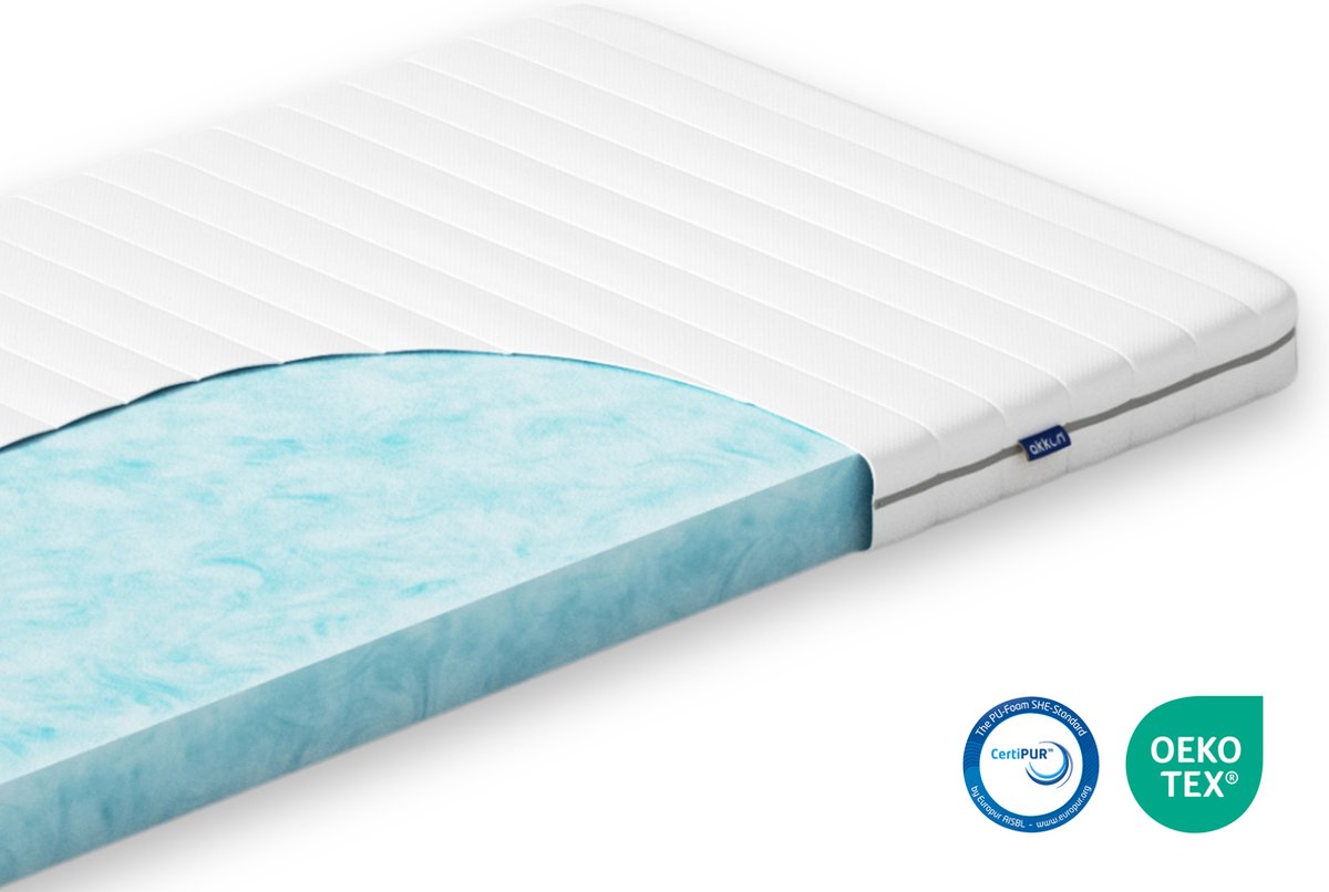 Akkon® Hybrid Topper 140x210 - 7 cm dik | Koudschuim Topdekmatras - 140 x 200 cm - Topmatras - 30 nachten proefslapen