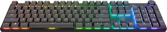 Trust GXT 868 Torix - Clavier gaming mécanique sans fil - Full RGB - Interrupteurs White - Qwerty US - Zwart