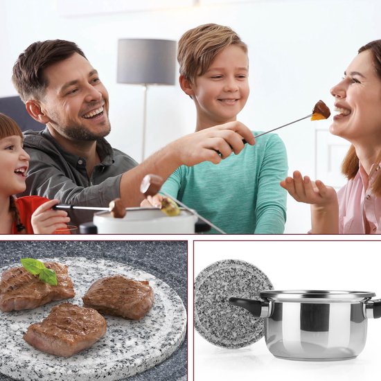 GOURMETmaxx raclette en fondue combi XXL | elektrische raclette grill, fondue | voor 12 personen | keramische antiaanbaklaag & stenen plaat — afbeelding 5