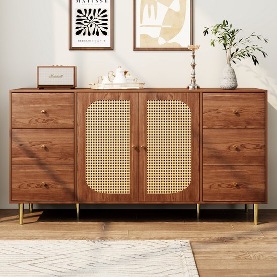 Buffet Gris Béton 80 X 33 X 70 Cm En Bois Contreplaqué Commode Salon