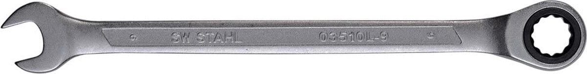 SW-Stahl 03510L-9 Ringratelsleutel 9 mm I fijnvertand met 72 tanden I steeksleutel met ringratel I ringratelsleutel I ringratelsleutel