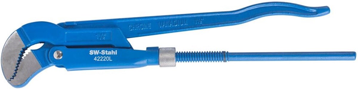 SW-Stahl 42220L pijptang 1,5 inch 420 mm I pijptang S-kaak I antislip loodgieterstang gesmeed en gelakt I tang van chroom-vanadiumstaal I pijpmontage I pijpsleutel blauw