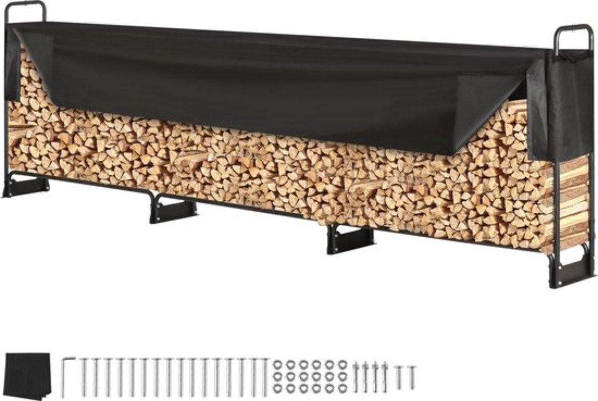 Houtrek - Brandhoutrek - Metaal - Waterdichte Hoes - 400KG