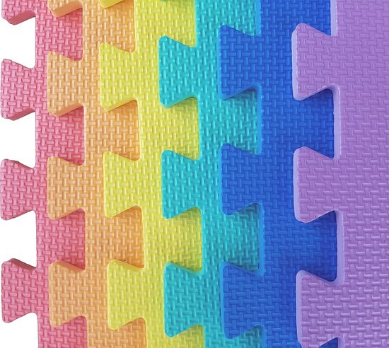 ABC / 123 Foam Puzzel Speelmat - 36 Speelmatten - 121 delig - Uitneembare Figuren - Afwerkranden - Multi Kleuren - Puzzelmat 182x182x1cm van ABC — afbeelding 3