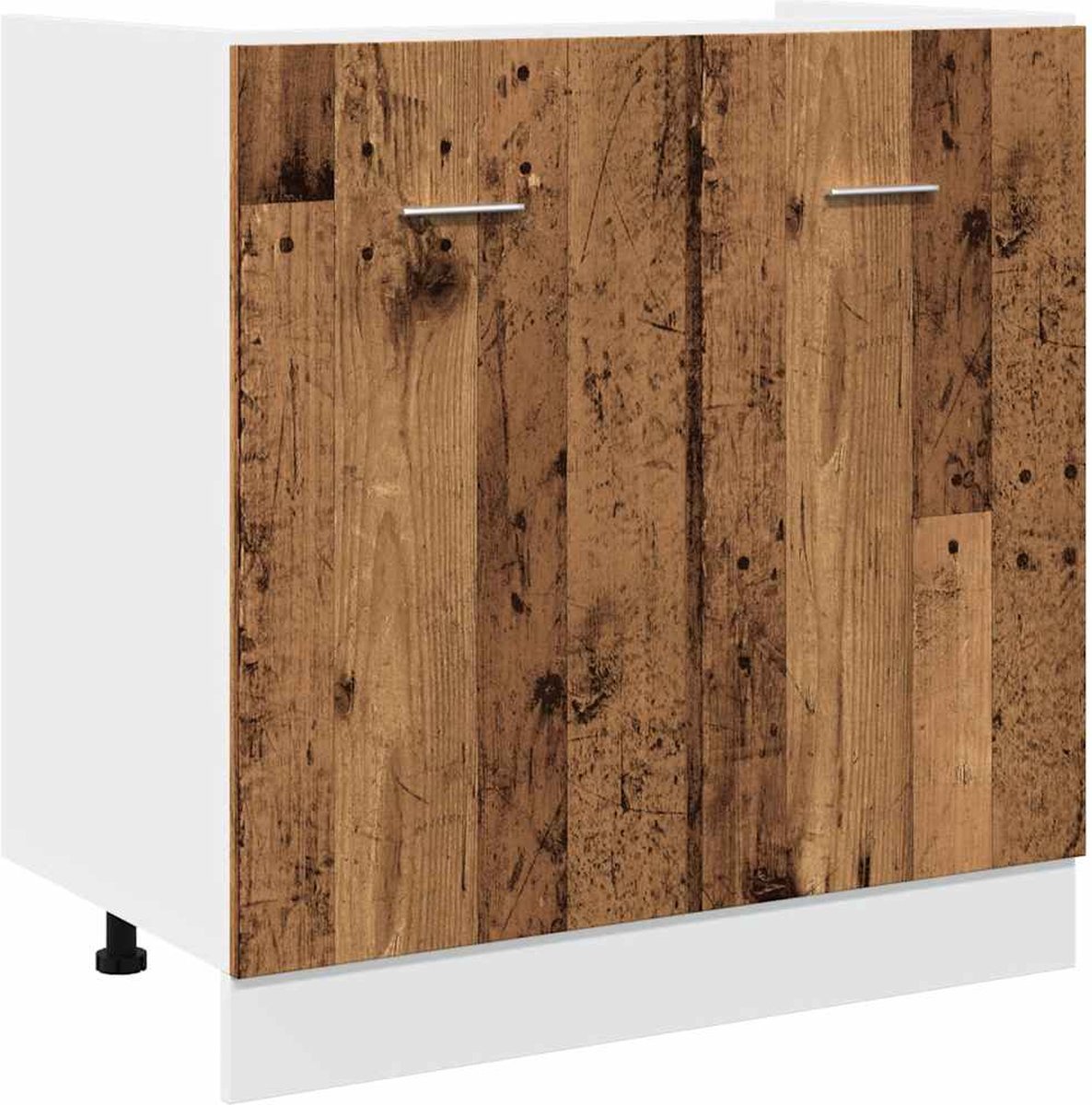 vidaXL - Wastafelonderkast - Lyon - 80x46x81,5 - cm - bewerkt - hout - oud - houtkleurig