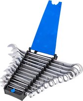 Set van 12 stuks chroom-vanadium steeksleutels/ringsleutels in maten van 6 tot 22 mm