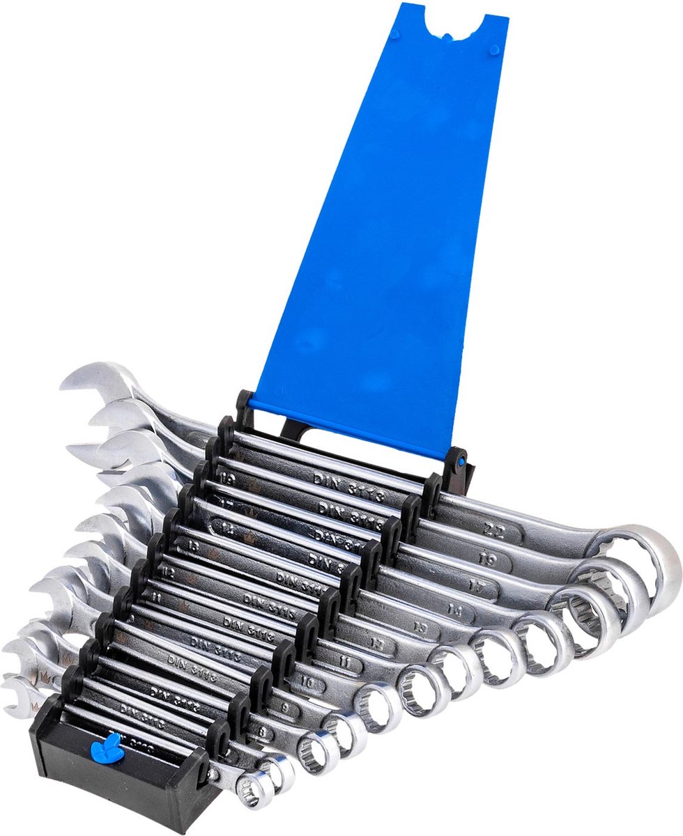 Set van 12 stuks chroom-vanadium steeksleutels/ringsleutels in maten van 6 tot 22 mm