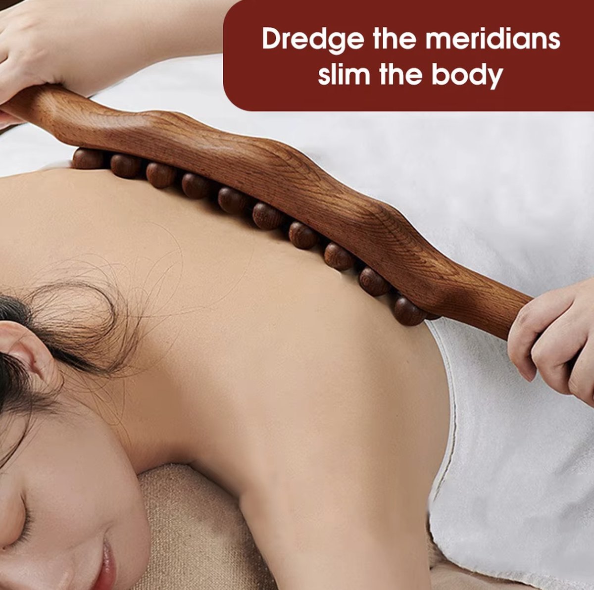 Goedkoopste Houten Rugmassage Stok - Rug/Nek/Schouder/Benen/Armen/Buik/Taille - Houten Massage XL Stok - Massage Apparaat - Houten Massageroller - Gua Sha Houten Massage Stok - Rugpijn Verlichting - Bloedsomloop Verbeteren - 20 massageballen