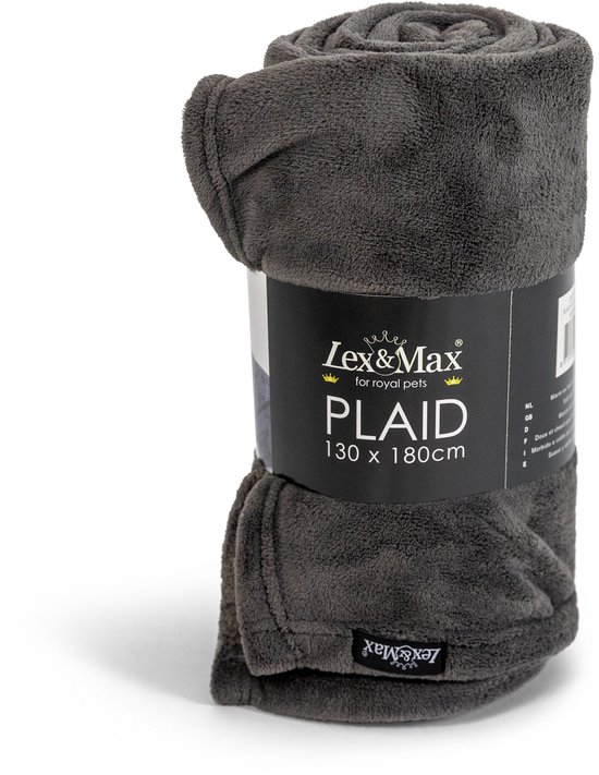 Lex & Max Fleece plaid - 130x180cm - Grijs