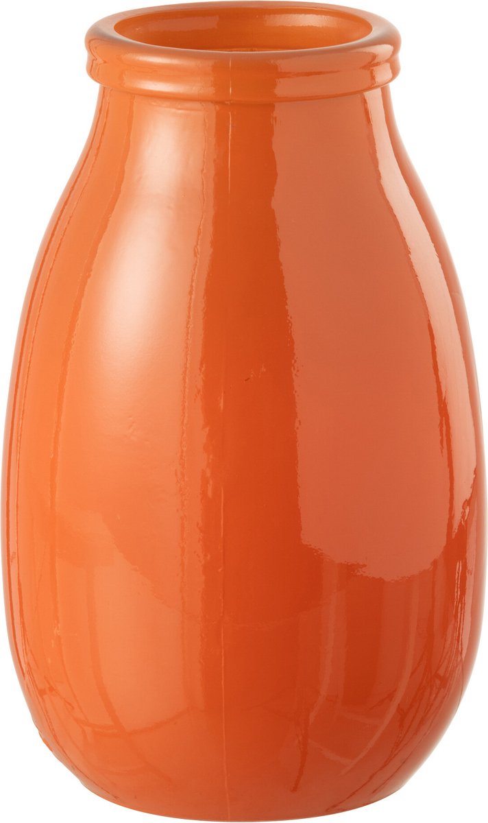 J-Line vaas - glas - oranje - large - Ø 17.5 cm