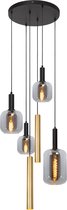 Lucide JOANET Tube - Hanglamp - Ø 65 cm - 4xE27 - Messing