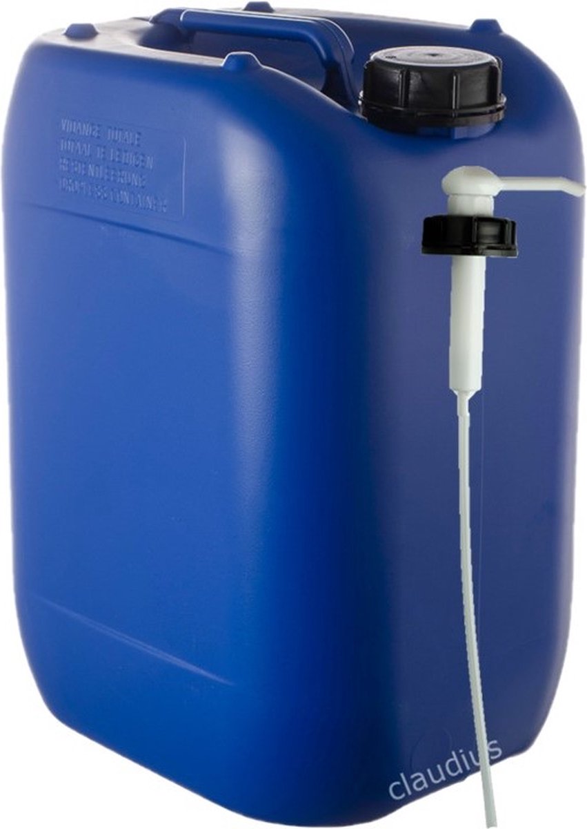 Jerrycan 20 Liter blauw | met pomp | geschikt voor water | UN gekeurd | benzine | handig stapelbaar | food grade | inclusief dop | totaal te legen | noodpakket