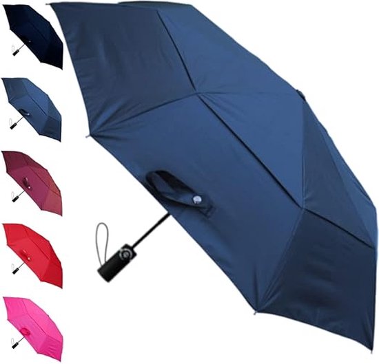 NINEMAX Opvouwbare Paraplu Winddicht,Reizen Automatische Paraplu Draagbare Voor Mannen Dames(Marineblauw