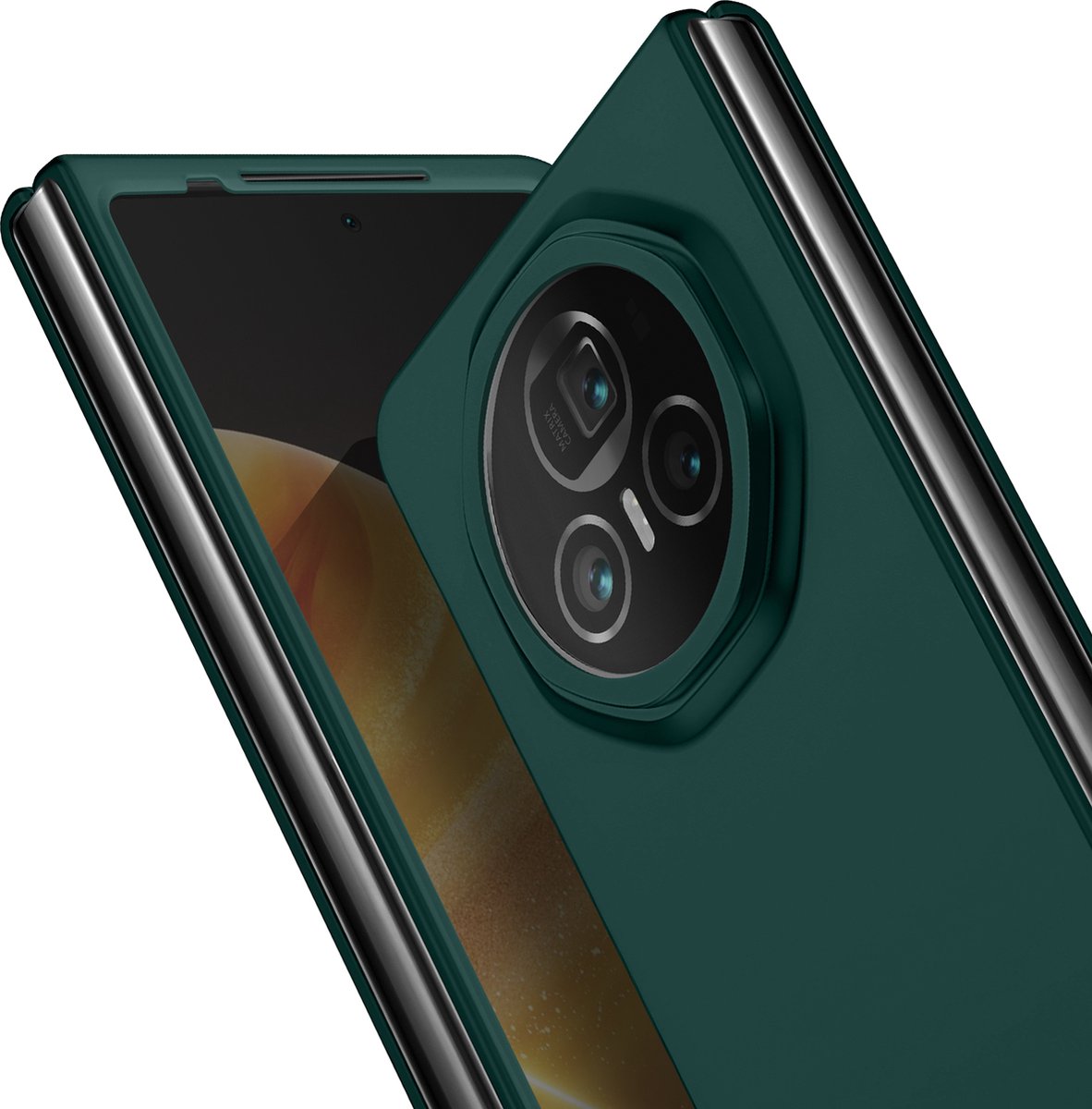 Avizar Hoesje Geschikt voor Honor Magic V3 Soft Touch Ultradun en Elegant, Dennengroen