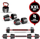 Bol.com Venom Sports verstelbare dumbbell set tot 30kg - professionele 3-in-1 halterset gewichten - dumbbells halterstang en ket... aanbieding
