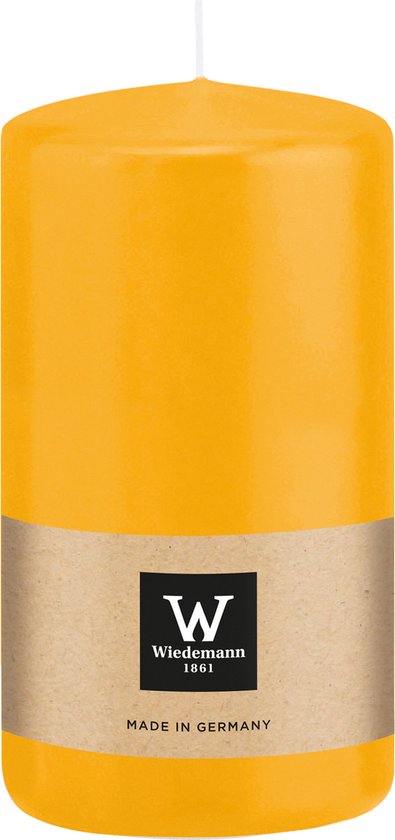 Wiedemann Bougie cylindrique/bougie pilier - jaune - 12 x 6 cm - 33 heures de combustion - bougies colonnes