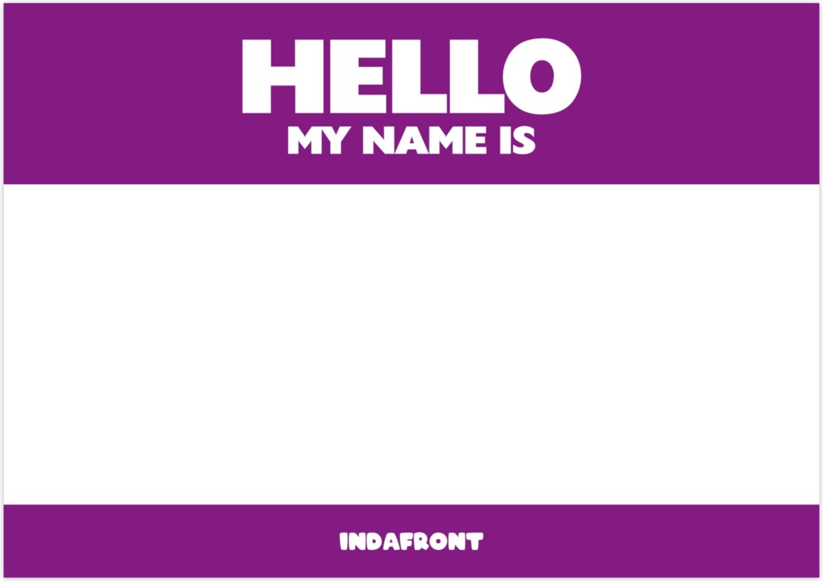 Hello My Name is Stickers - Paars - 50 stuks