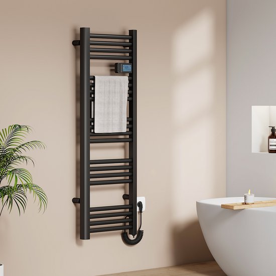 EMKE Elektrische Handdoekradiator - Met Smart Thermostaat - Mat Zwart ...