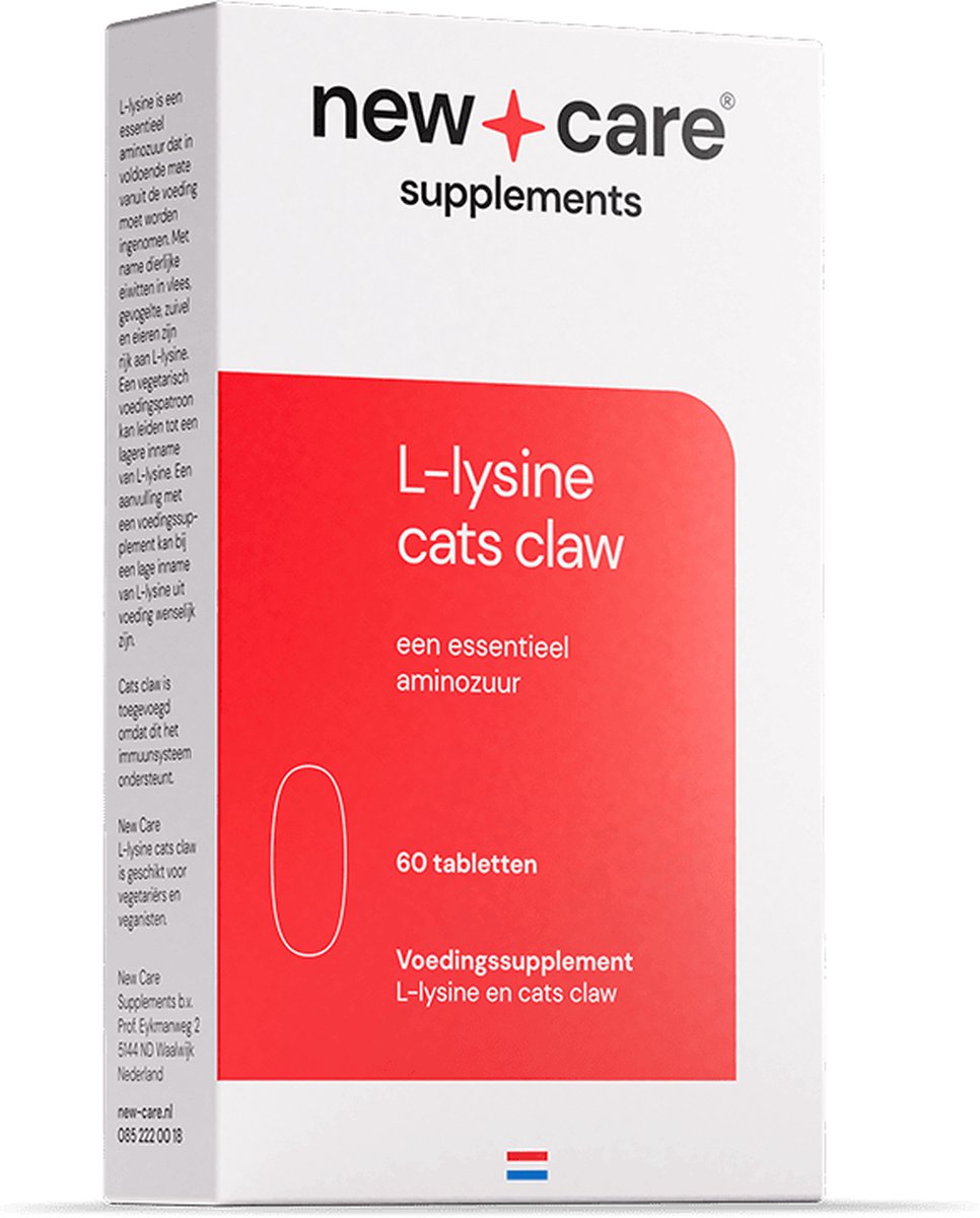 Goedkoopste New Care L-Lysine Cats Claw - 60 tabletten - vegetarisch