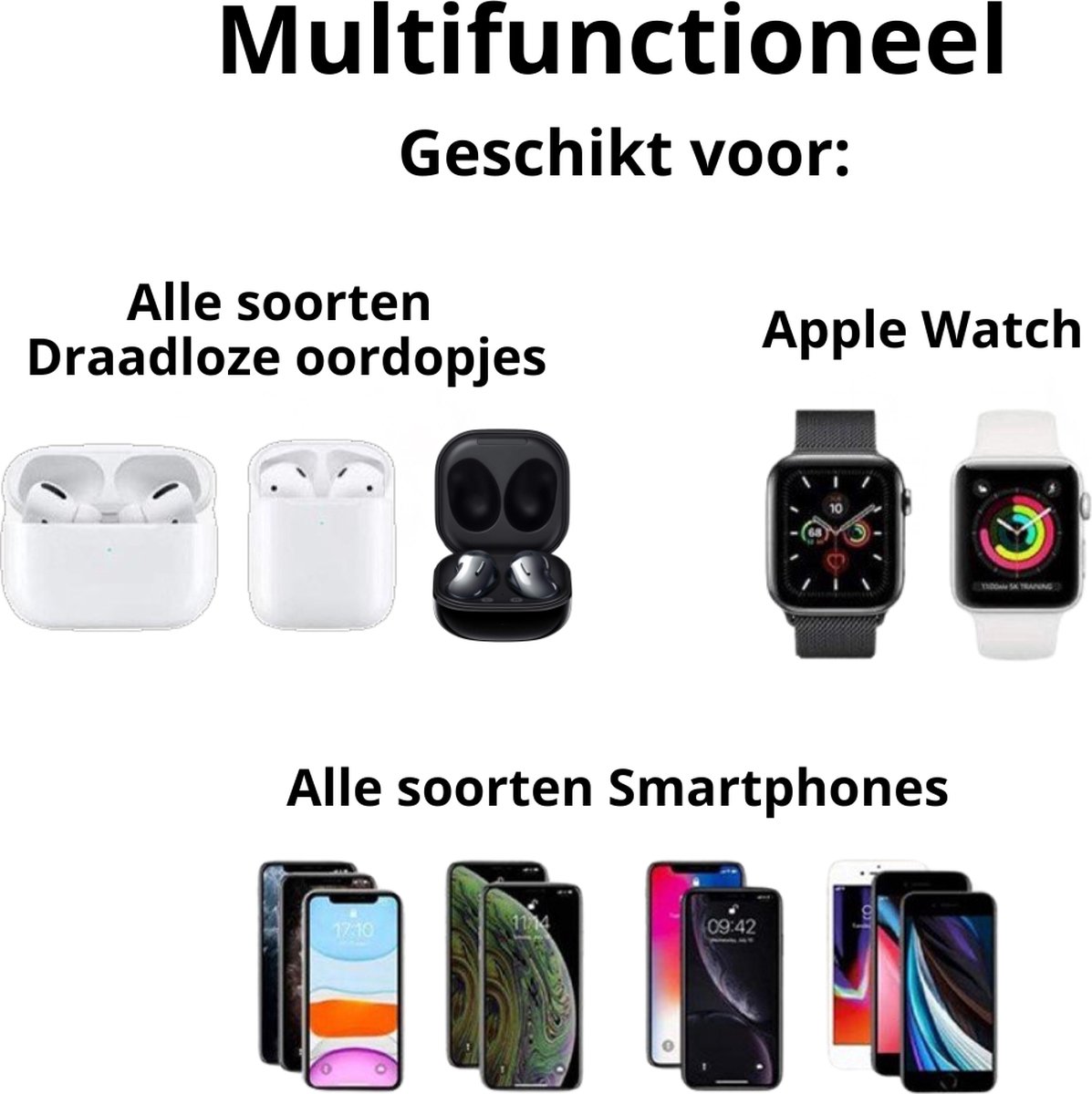 3-in-1 Draadloze Oplader voor Smartphone, Smartwatch en Airpods — cadeau in Telefoon & Tablet - foto 4