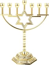Gouden Jeruzalem Kandelaar Decoratieve Judaica 7 Tak Shalom Israël Menora Joods Symbool 16 * 16 cm