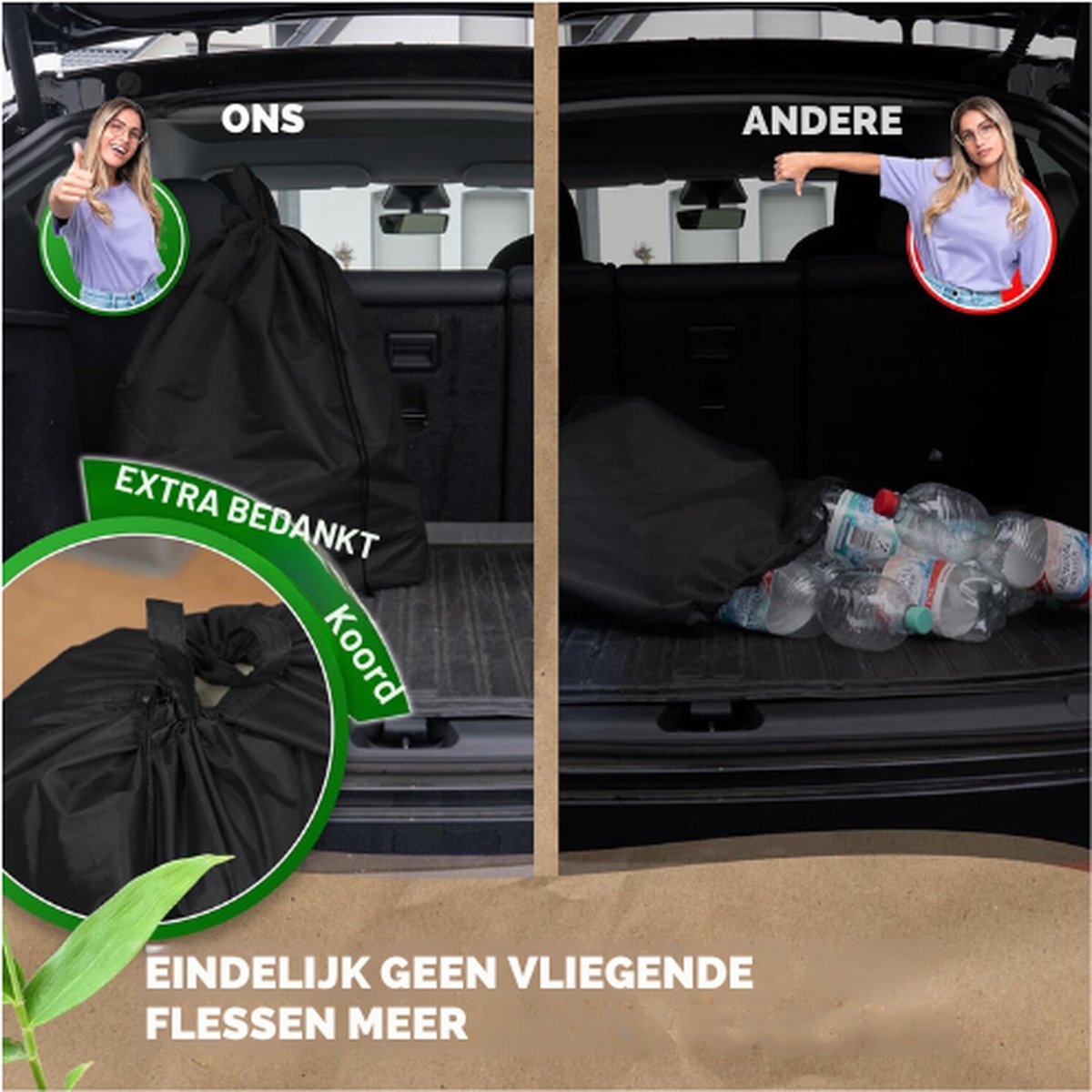Statiegeld Container met Wasbare Flessentas | 100L | Wit