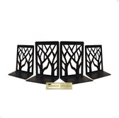Staalsmid ® - Serre-livres métal noir – Set de 4 – Avec marque-page - Porte-livres – Porte-livres – Serre- Serre-livres métal noir – Porte-livres