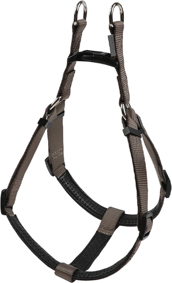 Wouapy - hondenharnas -bruin - voorzien van verzachte delen -verstelbaar - 20mm x 47/71cm