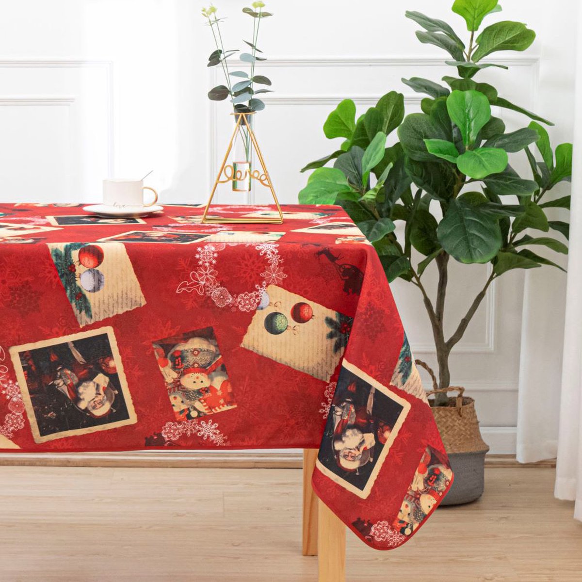 Kerst Tafelkleed Kerstmis 145x300cm - Tafellaken Polyester - Vocht- en vuilafstotend
