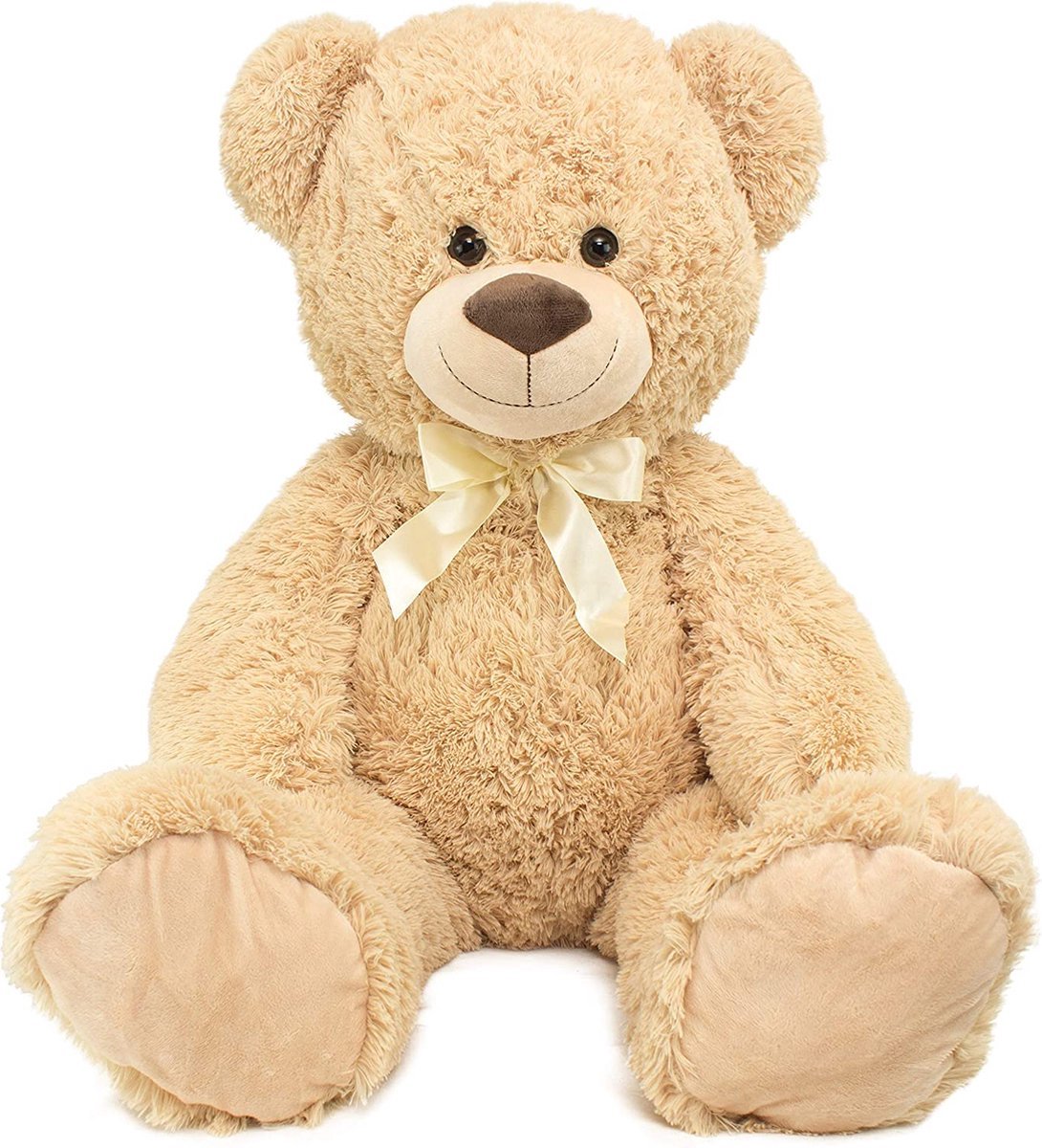 BRUBAKER XXL Teddybeer - Beige Knuffel Beer 100cm Met hart "Ik hou van je" - Cadeau - — afbeelding 8