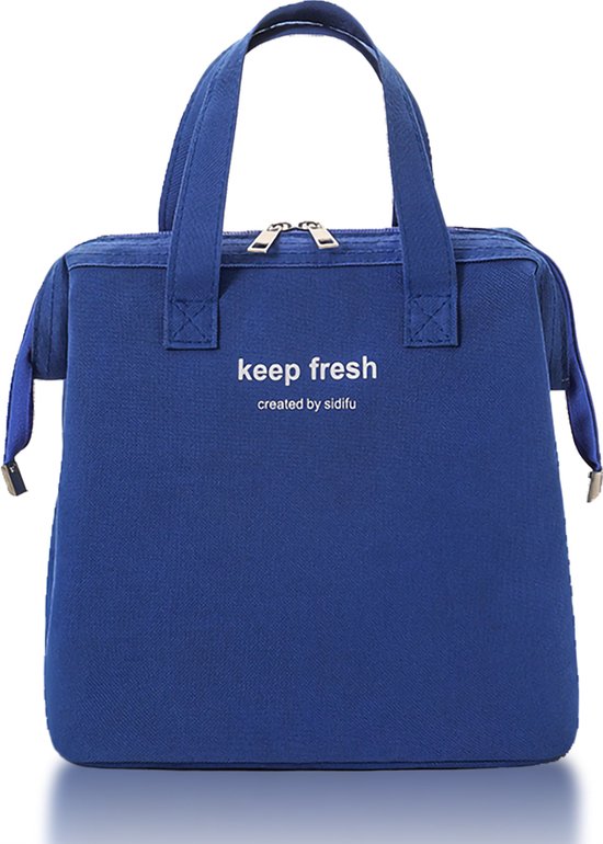 Rainbecom - Sacs isothermes - Sac à lunch – 23x24x14 cm – 7,5 litres - Blauw - Isolation - Polyester cationique - Riem à poignée - Sac isotherme - Sac à lunch - Sac isotherme - Sac pique-nique