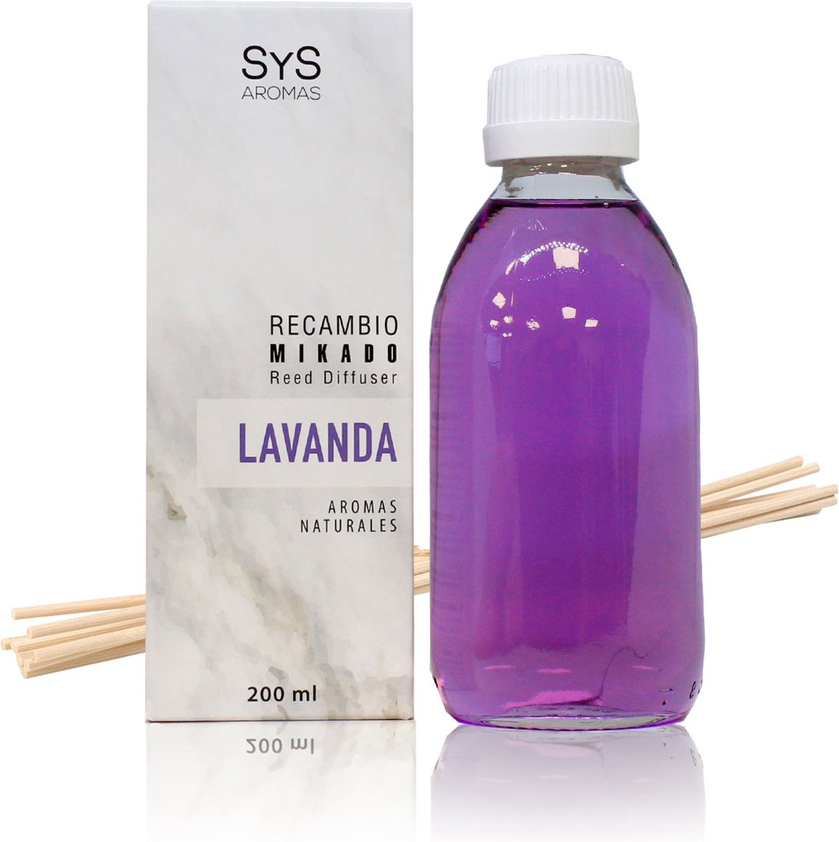 Goedkoopste SyS Aroma Geurstokjes Navulling - Lavendel - 100 Natuurlijk - Kalmerend & Rustgevend - 200ml