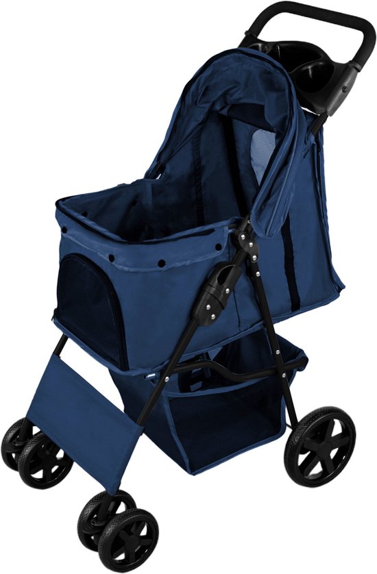 Opvouwbare kinderwagen voor kleine honden en katten, Oxford-stof, rood