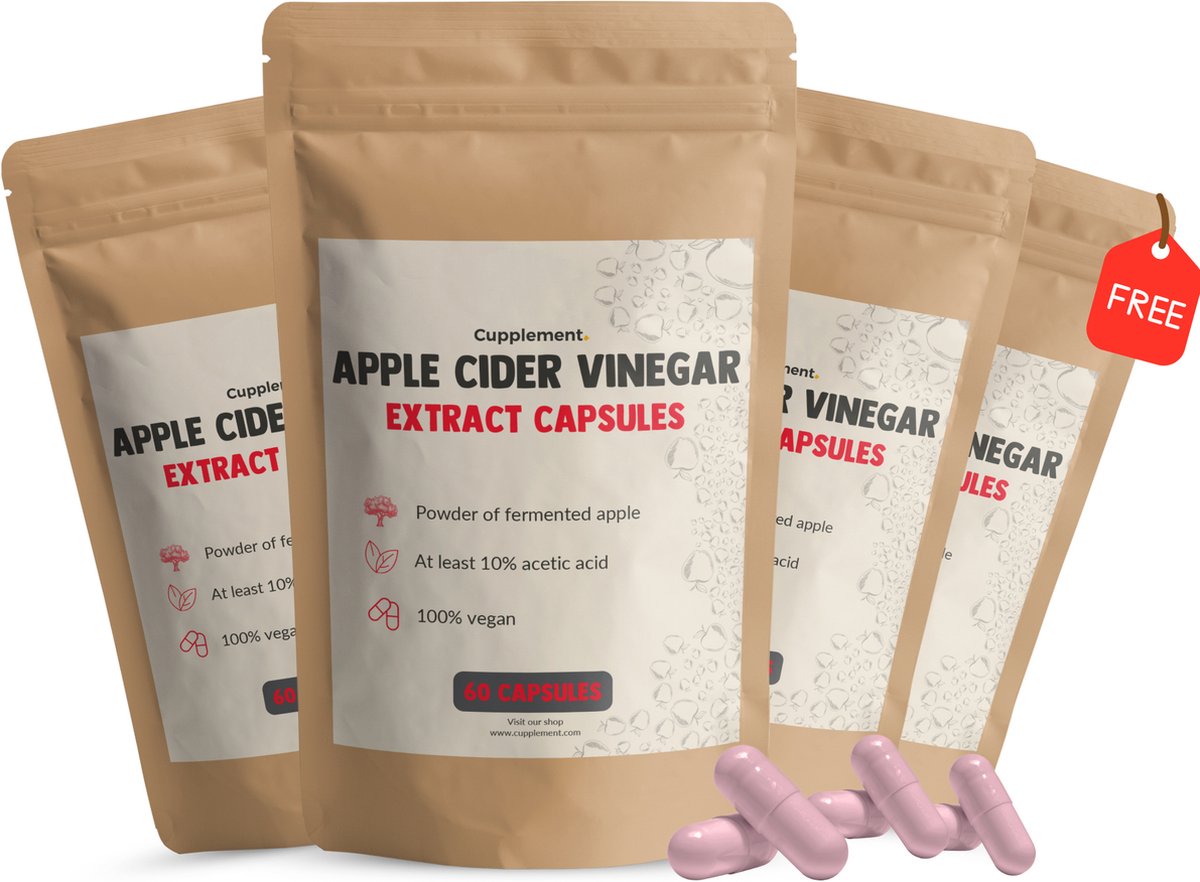 Goedkoopste Cupplement Appelazijn 500MG 60 Vegan Capsules – Apple Cider Vinegar voor Vetverbranding, Spijsvertering & Detox – Laboratoriumgetest – Past Door Brievenbus – Geen Afslankpillen, Poeder, Gummies of Tabletten – Superfood Supplement – 30 Dagen Vo