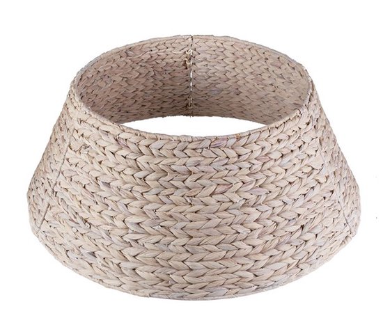 Meisterhome modèle 2 Anneau de sapin de Noël Jupe de sapin de Noël - H26 x Ø60 cm - Jacinthe d'eau - Naturel 3 éléments