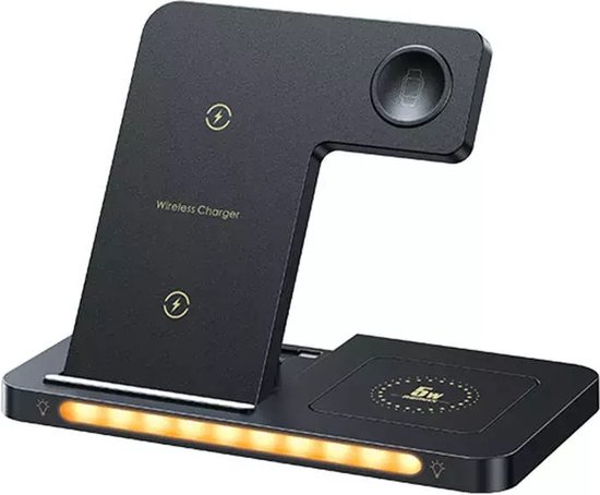 Remax RP-W70 - Draadloze oplader - Wireless Charger - 3in1 - Nachtlampjes - Vouwbaar - 22W