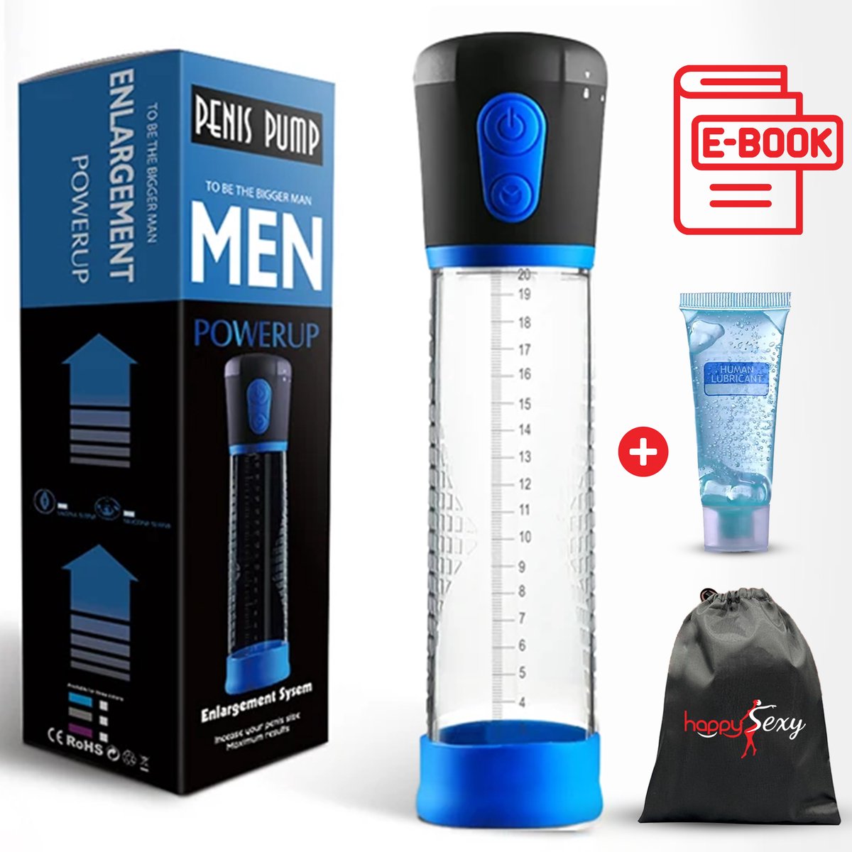 Goedkoopste HappySexy Penispomp Elektrisch Automatisch – Penispompen Penisvergroter – Penis Pomp Elektrische Erectie Vergroter – Vacuumpomp Automatische Masturbator Stimulator