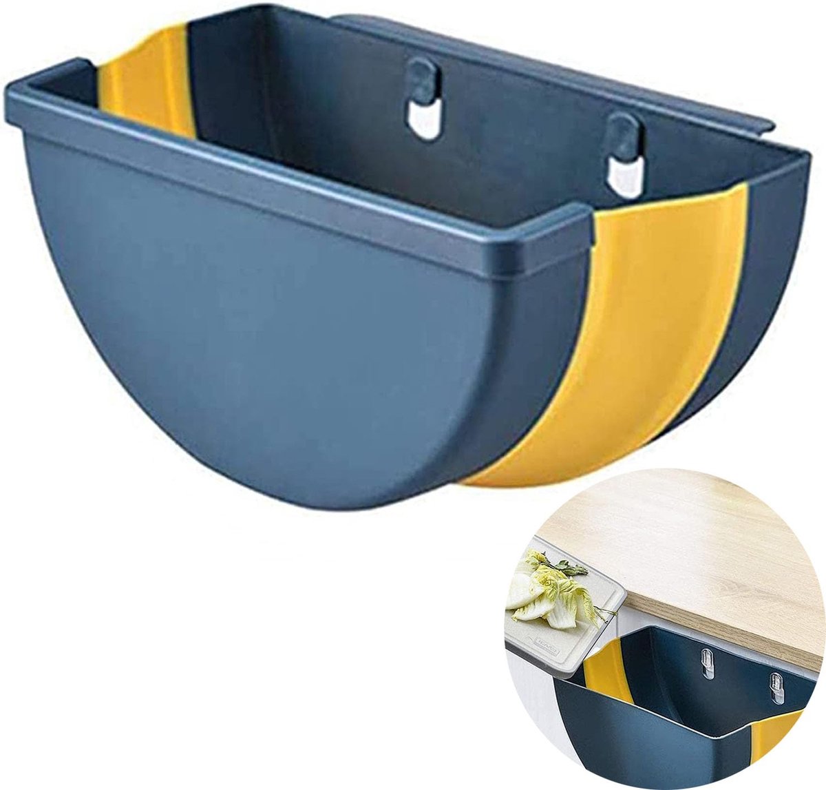 Goedkoopste Prullenbak - Opvouwbare Vuilnisbak - Keuken Afvalemmer - Vuilnisemmer In De Keuken - Keuken Kast Deur Hangende - Auto - Kastdeur - Camping - Kantoor - Slaapkamer - Organizer - Makkelijk Op Te Hangen - Handig - Ophangbaar - Plastic - Blauw