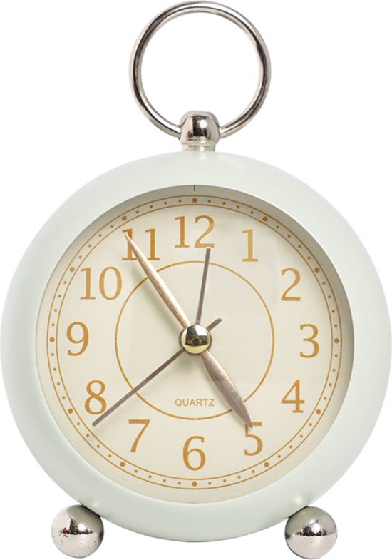 Petit Réveil Vintage Avec Veilleuse, Vert, Mouvement À Quartz