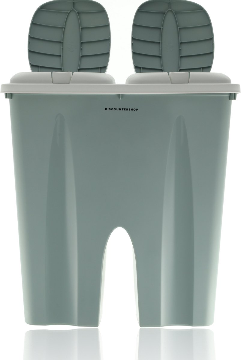 Goedkoopste Afvalemmer 50 Liter (2x 25L) - Groene Duobin afvalbak -Afvalscheiding - Luxe Prullenbak