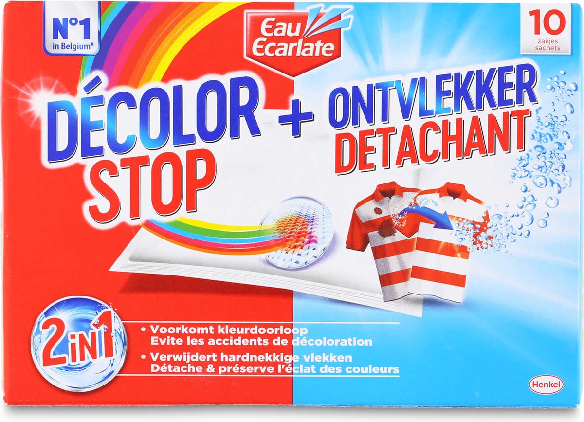 Goedkoopste Eau ecarlate decolor stop vlekkenwerwijderaar - 12x10 doekjes - Voordeelverpakking